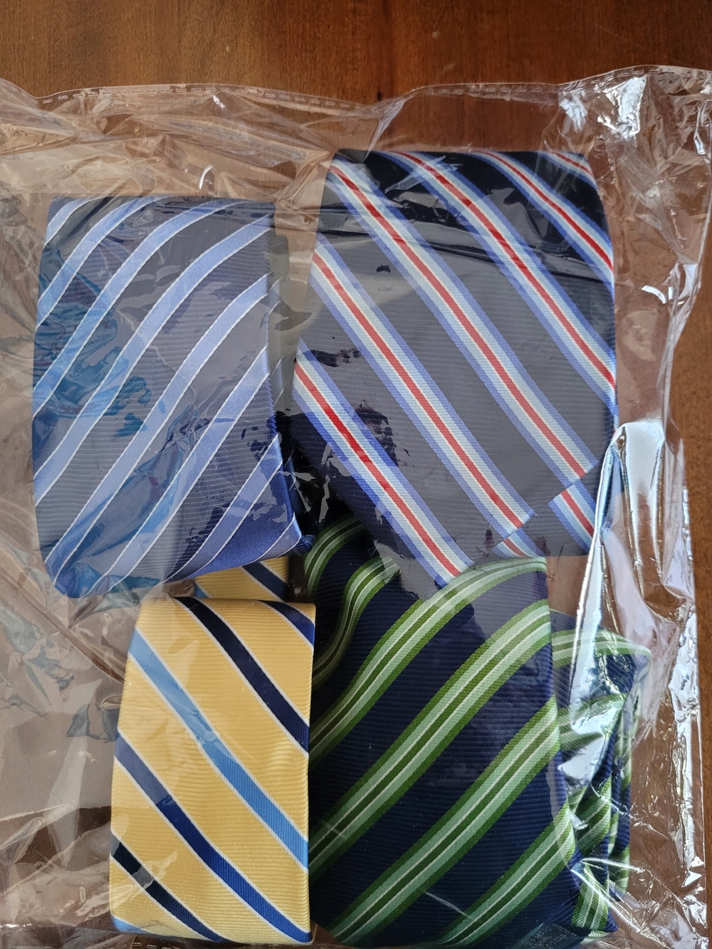 Chaps Men’s Four-Piece Striped Tie Set - Blue, Yellow, Green